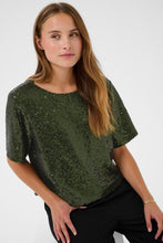 Load image into Gallery viewer, Kaffe Miranda Sequin Top - Green