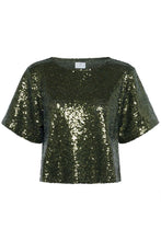 Load image into Gallery viewer, Kaffe Miranda Sequin Top - Green