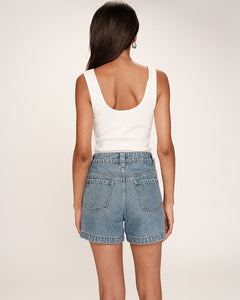 Grace & Mila Rice Denim Shorts - Blue