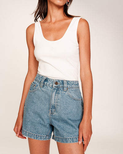 Grace & Mila Rice Denim Shorts - Blue