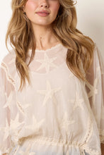 Load image into Gallery viewer, Star Lace Sleeve Blouse - Stone