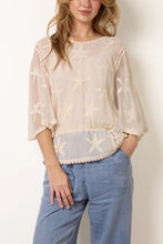 Load image into Gallery viewer, Star Lace Sleeve Blouse - Stone
