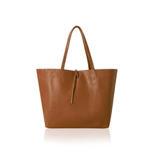 Load image into Gallery viewer, Leather Zip Tote - Tan
