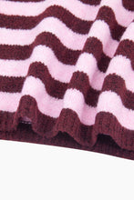 Load image into Gallery viewer, Striped Triangle Knit Scarf Berry Pink