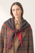 Load image into Gallery viewer, Contrast Triangle Scarf - Brown Red