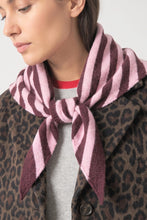Load image into Gallery viewer, Striped Triangle Knit Scarf Berry Pink
