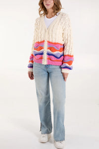 Bobble Cardigan - Multi Ecru