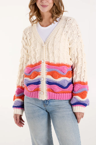 Bobble Cardigan - Multi Ecru