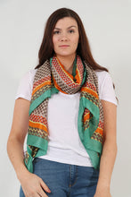 Load image into Gallery viewer, Geometric Scarf - Orange Green