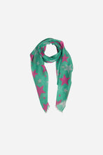 Load image into Gallery viewer, Scarf - Green Fuchsia Star