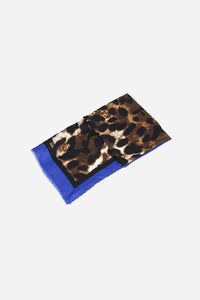 Leopard Print Scarf - Blue