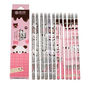 Pink Panda Pencils (pack of 12)