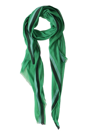 Edge Stripe Scarf - Green