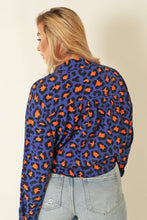 Load image into Gallery viewer, Leopard Print Shirt - Blue / Orange