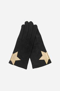 Large Star Gloves - Black/Gold