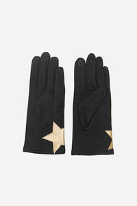 Large Star Gloves - Black/Gold