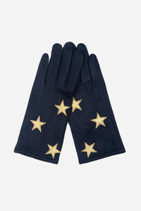 Scattered Star Gloves - Navy/Gold