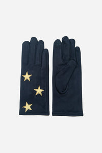Scattered Star Gloves - Navy/Gold