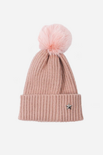 Load image into Gallery viewer, Pom Pom Rib Hat - Dusty Pink
