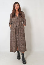 Load image into Gallery viewer, Leopard Print Maxi Shirt Dress - Natural
