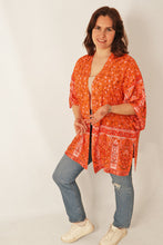 Load image into Gallery viewer, Betsy Open Shirt - Orange Floral