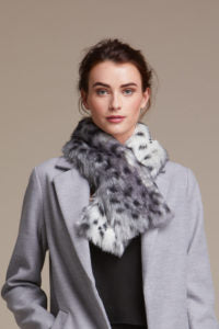 Faux Fur Tippet Scarf - Arctic Leopard