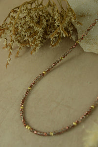 Sparkle Facet Bead Necklace - Plum