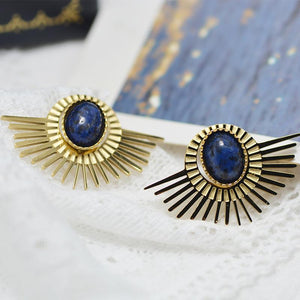 Lapis Lazuli Sunburst Earrings