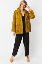 Load image into Gallery viewer, Faux Fur Jacket - Snake Yellow