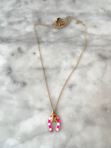 Horseshoe Necklace - Pink