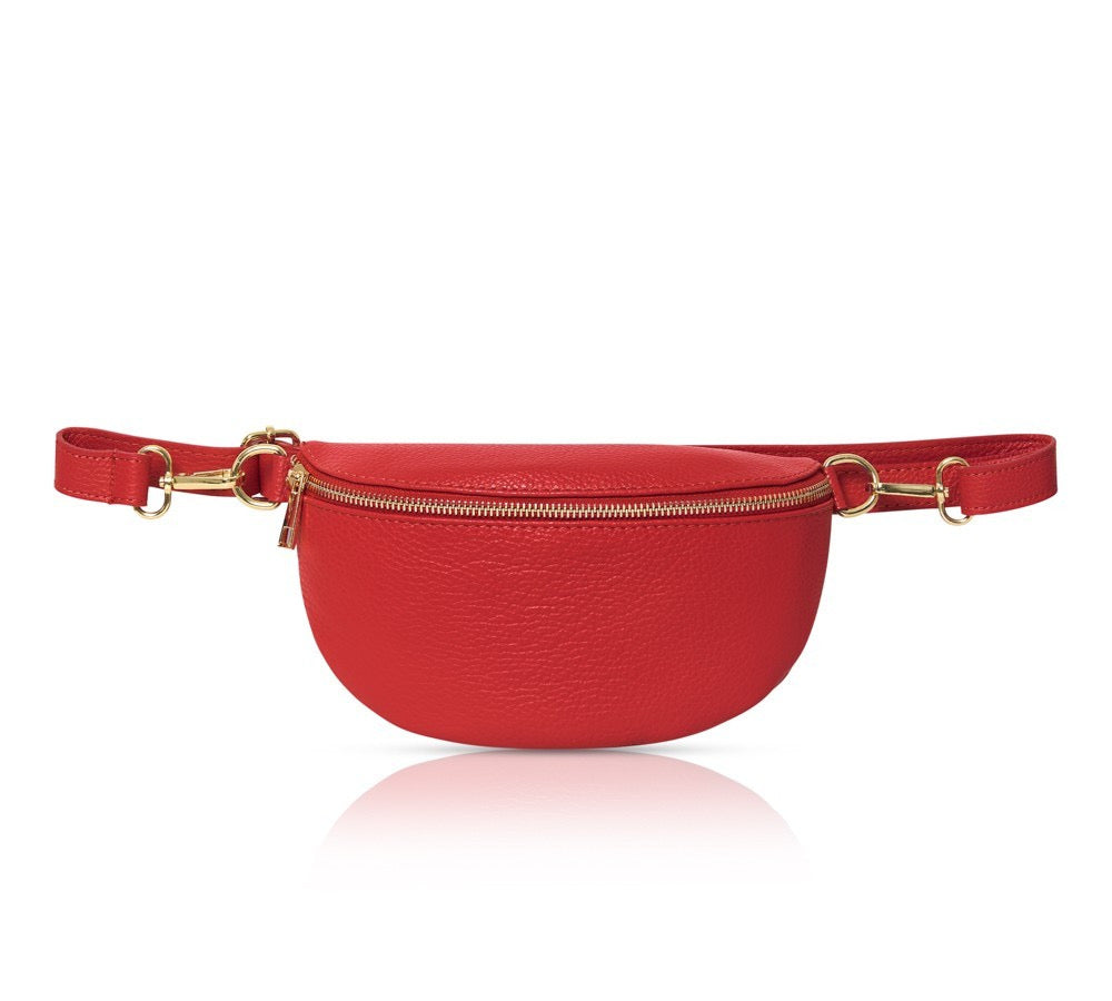 Cross Body Moon Bag - Red – Minsky London Ltd