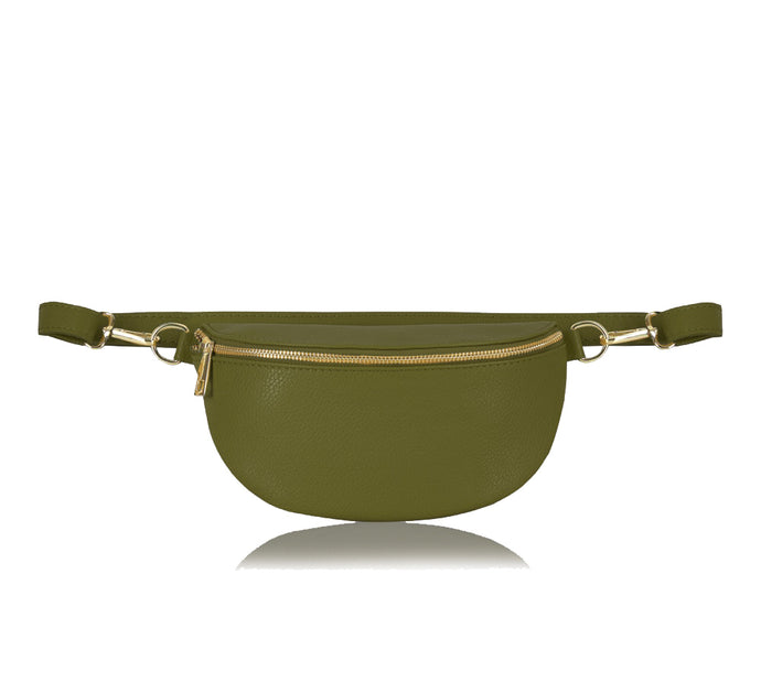 Cross Body Moon Bag - Olive