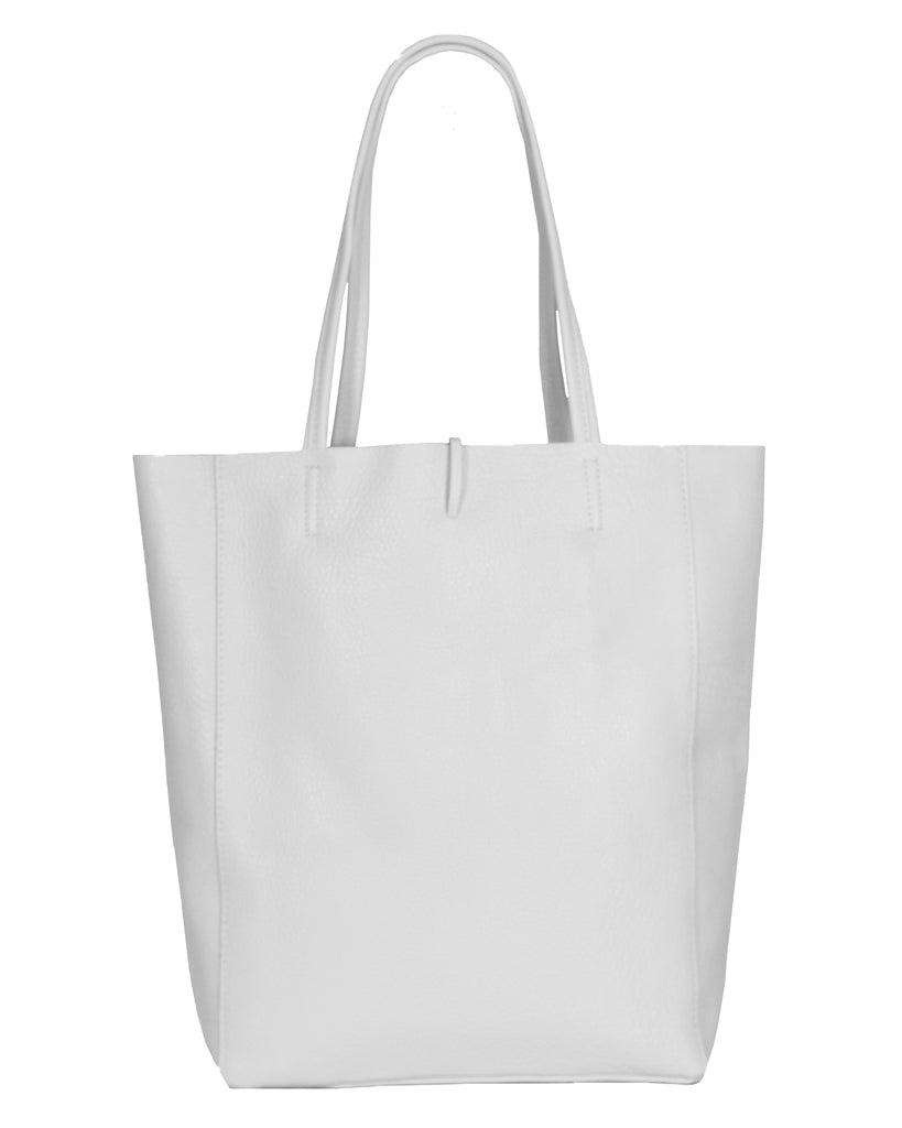 Classica Soft Leather Tote Bag - White