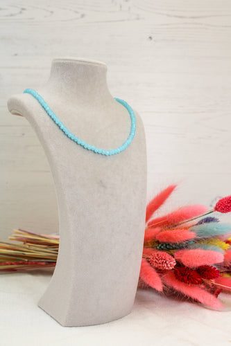 Facet Bead Necklace - Blue