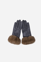 Load image into Gallery viewer, Faux Fur Trim Gloves - Grey