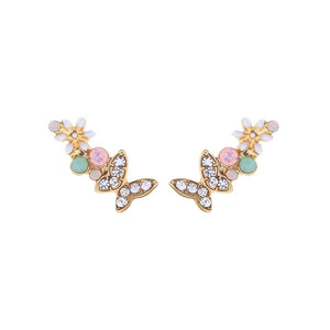 Butterfly and Flower Earrings