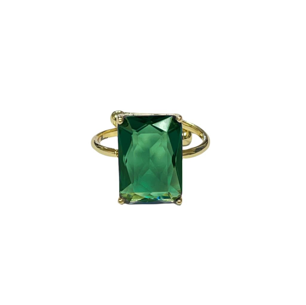 Faceted Gem Ring - Emerald