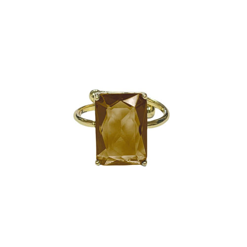 Faceted Gem Ring - Mocha