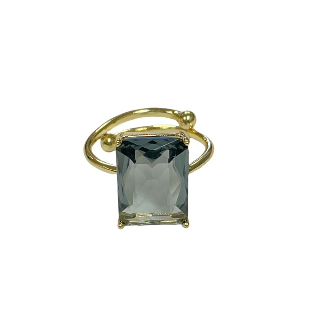 Faceted Gem Ring Slate Minsky London Ltd