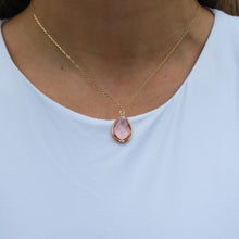 Load image into Gallery viewer, Teardrop Gem Necklace - Soft Pink