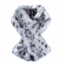 Load image into Gallery viewer, Faux Fur Tippet Scarf - Arctic Leopard