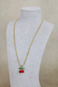 Enamel Cherry Necklace