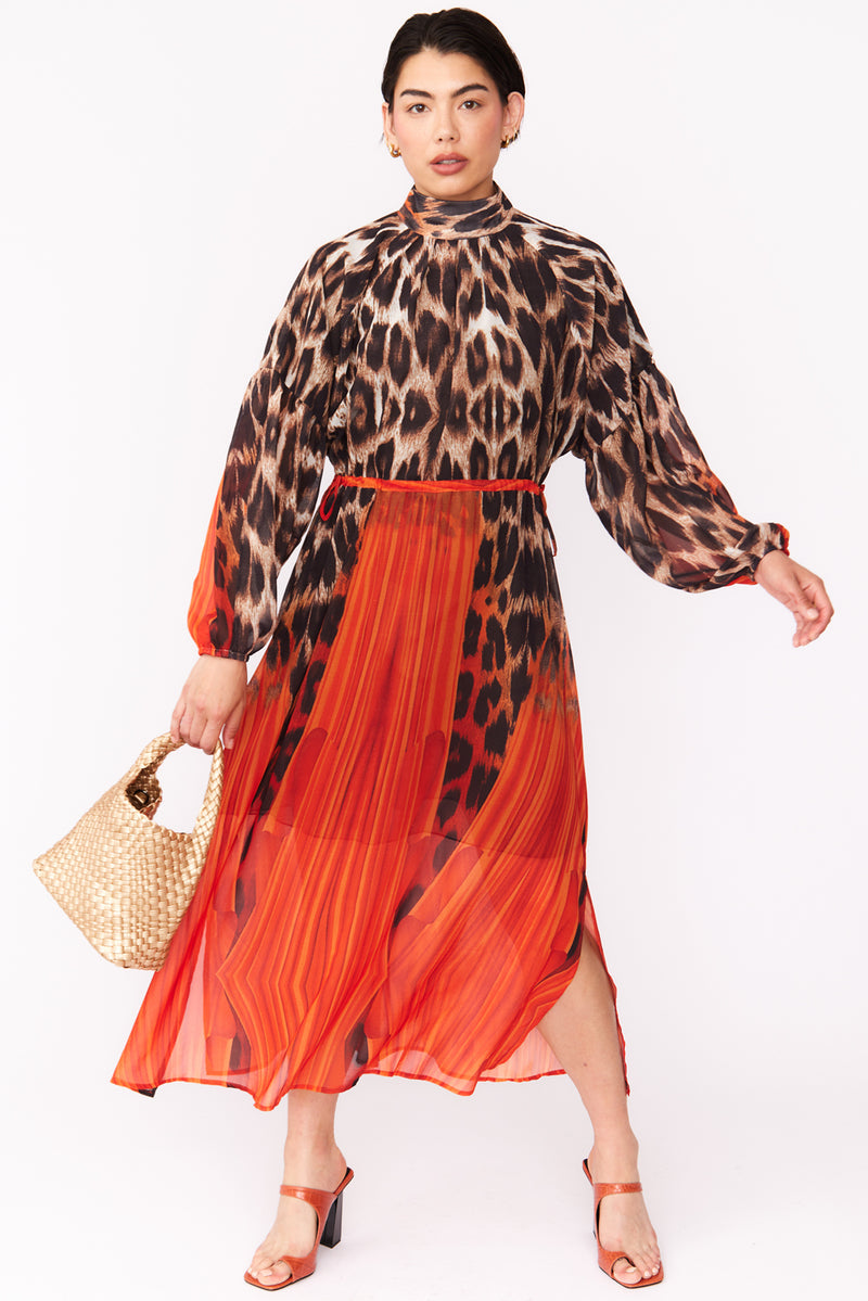 Leopard Dress - Orange