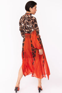 Leopard Dress - Orange