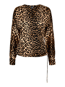 Vero Moda Wrap Top - Brown Leopard