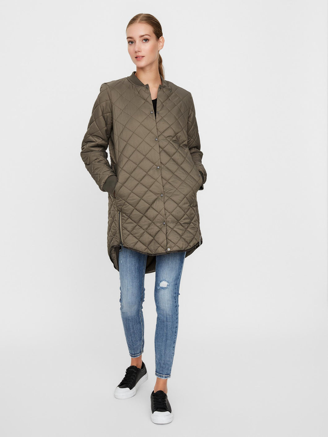 Vero Moda 3/4 Quilt Jacket - Bungee Cord