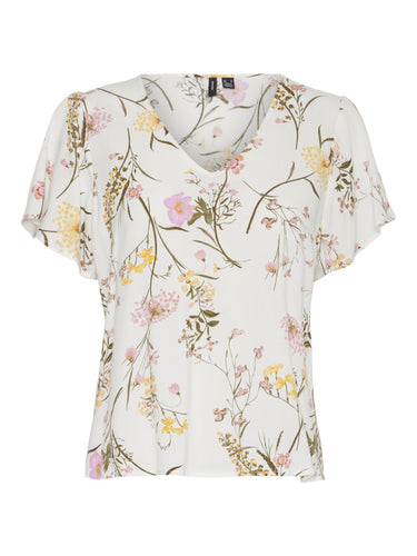 Vero Moda Easy V Neck - Snow White