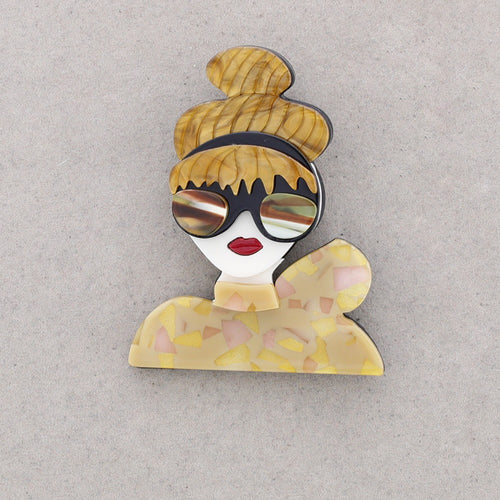 Brooch Ceramic - Madame