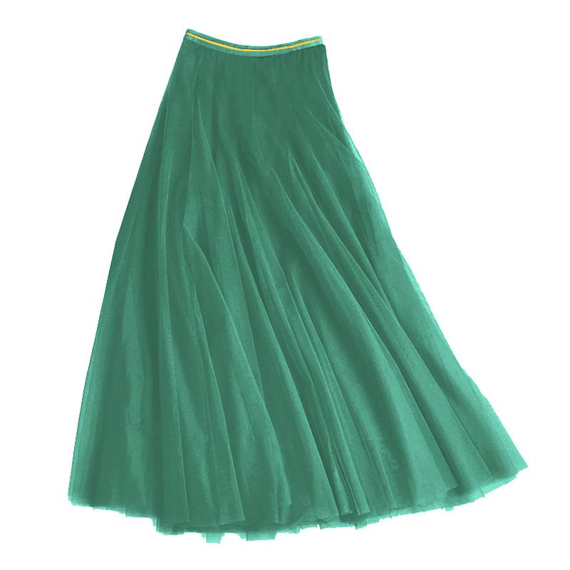 Tulle Layer Net Skirt - Green