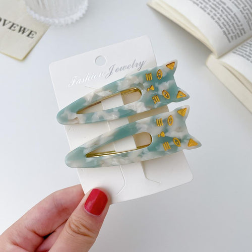 Cat Acrylic Clips - Blue